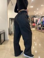 Pantalón Palazzo de Frisa Con Brillo - Imagen 3