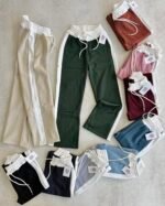 Pantalón Palazzo de Frisa Combinado - Imagen 4