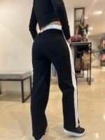 Pantalón Palazzo de Frisa Combinado - Imagen 3