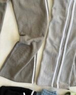 Pantalón Palazzo de Frisa Con Dos Tiras - Imagen 7