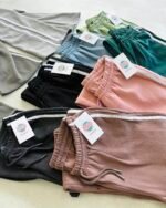 Pantalón Palazzo de Frisa Con Dos Tiras - Imagen 5