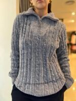 Sweater de Chenille con Medio Cierre - Imagen 5