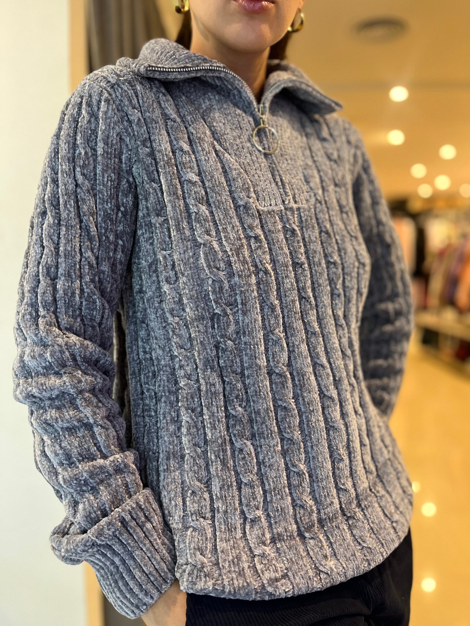 IMG_7082 Sweater de Chenille con Medio Cierre - Imagen 1