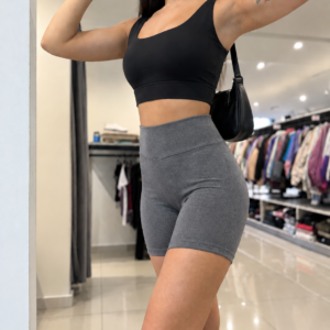 Calza Ciclista Biker Tiro Alto Cintura en V Lisa