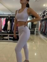 Conjunto Deportivo Top Texturado Rib con Broche y Calza Larga con Bolsillos Mod. 060 - Imagen 5