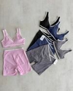 Conjunto Deportivo Top Escote V y Calza Short VicBlack Crossover Mod. 4825