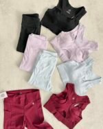 Conjunto Deportivo Top Texturado Rib con Broche y Calza Larga con Bolsillos Mod. 060 - Imagen 9