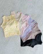Musculosa Deportiva Crop con Top Incorporado y Ruedo Cruzado Mod. 26669 - Imagen 2