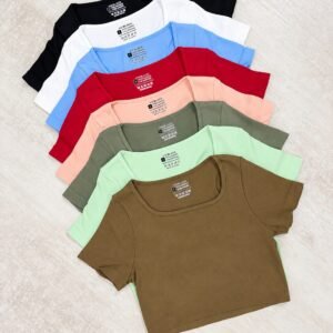 Top Pupera V.Black Morley Mod. 5982 | Remera Crop Manga Corta Escote Cuadrado Seamless