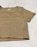 Top Pupera V.Black Morley Mod. 5982 | Remera Crop Manga Corta Escote Cuadrado Seamless Marron