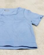 Top Pupera V.Black Morley Mod. 5982 | Remera Crop Manga Corta Escote Cuadrado Seamless Celeste