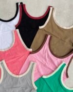 Top Musculosa VicBlack Morley Mod. 006 | Escote Redondo, Vivos a Contraste y Calce Crop
