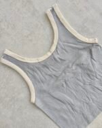 Top Musculosa VicBlack Morley Mod. 006 | Escote Redondo, Vivos a Contraste y Calce Crop Gris